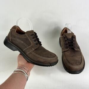 Ecco Fusion II Tie Oxford Shoes Men's 7 Brown Tan Leather Perforated Lace-Up